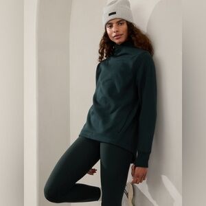 Athleta Cozy Karma Twist Neck Sweatshirt Size Small Color Cypress